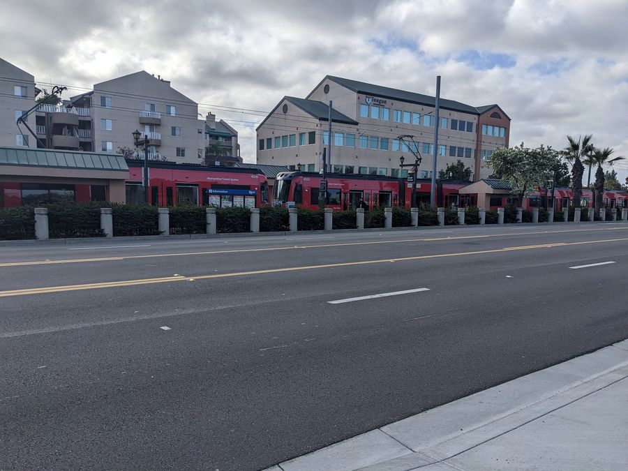 La Mesa Boulevard with a San Diego Trolley